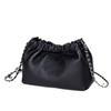 Bolso Nube de Piel Genuina Modelo Nuevo 2026 Cadena Pequeña de Bola Dorada Bolso para Mujer Bolso Cuadrado Pequeño Bolso de Hombro Único Plegado Simple Bolso Cruzado de Moda