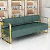 Sofá Sencillo Sofá de Recepción Asientos Sillas de Espera para Barbería Sofá de Hierro Forjado Área de Descanso Banco Largo Sofá de Espera