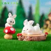Enfeites de paisagem em miniatura, coelho de desenho animado fofo para decoração DIY, artesanato em resina, enfeites criativos para mesa