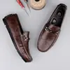 Zapatos de Hombre de Piel Genuina 2026 Nuevo Estilo Zapatos de Negocios Británicos Transpirables Suela Suave Zapatos Casuales Mocasines Slip-on Hombre