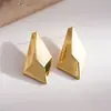 Brincos Geométricos Exagerados de Metal com Superfície de Corte Brilhante Europeus e Americanos, Brincos de Personalidade Transfronteiriços, Acessórios de Orelha de Nicho de Alta Qualidade