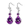 Amazon Transfronterizo Pendientes de Cristal en Forma de Lágrima Estilo Nuevo para Mujer Moda Sencillo Fresco Color Puro Pendientes de Botón Dulce Elegante