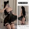Lencería sexy para mujer, lencería transparente de malla, tentación sexy, camisón con tirantes abiertos, pijama de pasión 8403