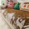 Cojín de Sofá con Ambiente Navideño Rojo Festivo Cojín para Asiento de Sofá de Sala de Estar Funda de Sofá de Chenilla