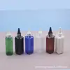 Botella cuadrada negra de 100 ml con tapa puntiaguda para medicina líquida, dispensador de aceite, botella dispensadora de loción, botella cuadrada con tapa puntiaguda para llenar con agua