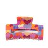 Pinza para el pelo rectangular con estampado en forma de corazón rosa, antideslizante, con forma de cola de caballo, para el pelo, para San Valentín, fiesta, tiburón.