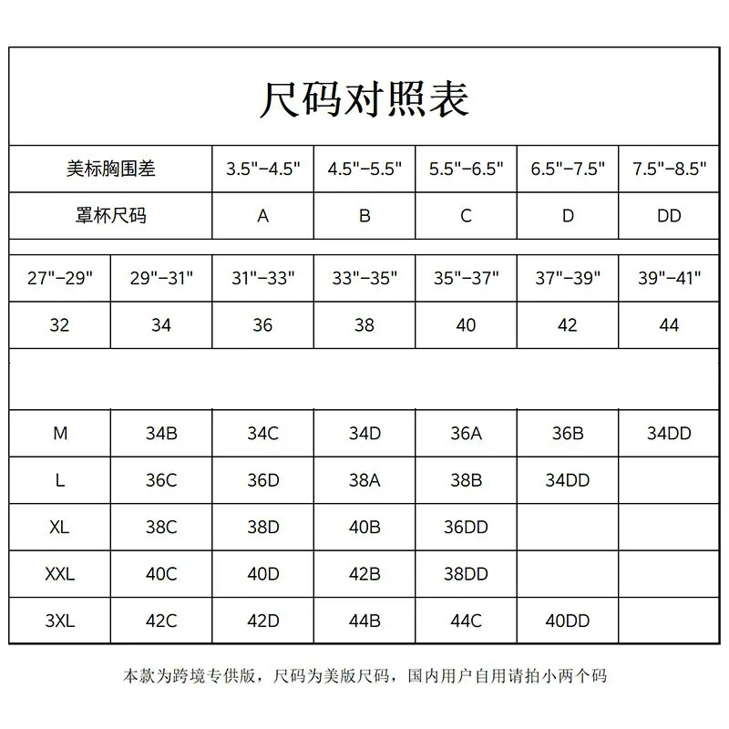 尺寸表