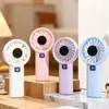 Pantalla Digital Simple Ventilador de Mano Pequeño Carga USB Ajuste de Velocidad Continuo con Correa de Mano Ventilador Pequeño Regalo para Estudiantes de Verano