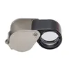 Tipo Bolso 14 vezes 12mm lente óptica de exportação toda em metal identificação jade antigo com estojo de couro joia lupa