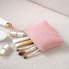 Bolsa de Maquillaje Acolchada Transfronteriza Piel de Durazno Acolchada Bolsa de Almacenamiento para Artículos de Tocador Bolsa de Artículos de Tocador de Gran Capacidad Bolsa de Almacenamiento para Cosméticos de Viaje