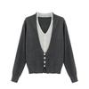 Artículo Popular de Alta Calidad de las Trece Líneas de Guangzhou ~ Cardigan de Punto de Moda Cómodo con Bloques de Color para Mujer Otoño Temprano 2025