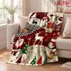 Elementos de Natal Papai Noel Múltiplos Temas de Natal Estilo Pastoral Manta de Flanela Grafite de Natal Exclusivo Transfronteiriço