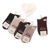 Calcetines de Cachemir para Mujer Otoño e Invierno Nuevos Marrón Cálidos Engrosados Casuales Calcetines Medios Calcetines para Mujer Oso Letra Calcetines de Media Caña
