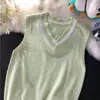 Chaleco de punto de moda para hombre, versátil, estilo preppy, corte holgado, casual, sin mangas, adecuado para parejas, p2025, estilo de moda para hombre