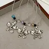 Cadena para Clavícula Ins Coreana de Plata Flor de Nicho Textura Metálica Martillada Flor Pequeña Cadena de Hueso de Serpiente Collar de Lujo Accesible