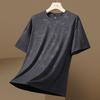 Camisa de Manga Curta Huagang Camel de Seda de Gelo Secagem Rápida Masculina Verão 2024 Nova Solta Fina Respirável Top Esportivo