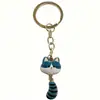 Llavero de moda tipo gato, Colgante de gato lindo, Alto atractivo estético, Accesorio de bolsa macarrón femenino