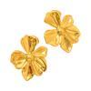 Brincos de flor Joker de aço inoxidável de alta qualidade europeus e americanos, nicho feminino, moda irregular, brincos transfronteiriços, atacado