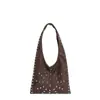 Bolsas Transfronterizas Amazon Bolsas Populares para Mujer Diseño de Nicho de Gama Alta Remache Retro Bolso de Hombro para Viajes de Mujer