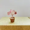 Venta Caliente Transfronteriza Grava de Cristal Natural Árbol del Dinero Base de Ágata Tejida a Mano Planta en Maceta de Cristal Decoración para Coche