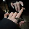 Anel de Dedo Mínimo Cruzado em Camadas Liso Tendência Celebridade da Internet Anel de Cauda Vintage Desgastado Anel para Dedo Indicador Anel Aberto Feminino Design de Nicho