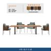 Mesas y sillas para patio exterior Impermeable Protector solar Mesa de comedor de teca Silla de ratán Jardín de villa Muebles de exterior de madera maciza de alta gama