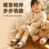 Sapatos de Pelúcia Mary Jane Princesa para Meninas Outono Inverno Jardim de Infância Menina Sola Macia Laço Fecho Mágico Pantufas Quentes