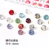 Diamantes Redondos de 6 mm, Pedrería de Punta de Venta Caliente, Diamante de Imitación, Pedrería Colorida Brillante para Arte de Uñas, Tachuelas para Hélice y Lóbulo de la Oreja, Accesorios de Joyería DIY