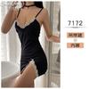Lingerie Sexy Estilo Fantasia Nova para Mulheres, Camisola Sexy com Fenda de Renda Decotada, Vestido de Alça, Roupa de Dormir Sedutora Sem Costas para Casa