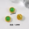 Base de anel para gema de cobre banhada a ouro, acessórios de contas redondas pequenas, componentes para joias de pulseira e colar DIY, atacado