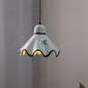 Luminária pendente floral, luminária de cabeceira, luminária de corredor estilo vintage, luminária de madeira maciça estilo creme com 6 luzes, luminária pendente em forma de espinha de peixe sem chama