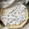 [80-120] 524 Seda de Hielo estampado lindo tiro bajo bolsa de ropa interior para mujer cadera con taladro ropa interior para mujer tiro bajo