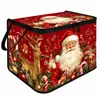 Suministro exclusivo transfronterizo de cajas de almacenamiento plegables navideñas, cajas de almacenamiento de gran capacidad de Papá Noel, cajas organizadoras de ropa al por mayor