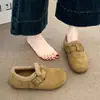 Zapatos esponjosos estilo Birkenstock para mujer, nuevos arrivals invierno 2026, zapatos totalmente cerrados de pelo, slip-on de suela gruesa, zapatos cálidos de algodón