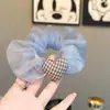 Diadema de Organza Plisada Vintage con Volantes en Forma de Corazón, Diadema Esponjosa para Media Coleta en la Parte Trasera de la Cabeza, Accesorio Versátil para el Cabello de Niña