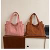 Bolso de hombro único para mujer nuevo bolso tote de gran capacidad estilo coreano pana bolso tote japonés simple bolso de lona estilo preppy