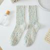 Calcetines de punto de hilo de aguja gruesa ins modernos de color sólido otoño e invierno Nuevos calcetines de felpa japoneses de media pantorrilla calcetines retro de hilo grueso para hombres y mujeres