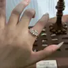 Set de Anillos Florales Minimalistas de Plata de Ley 925 Moda de Nicho Diseño de Anillo Abierto para Dedo Índice Estilo Versátil