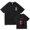 Camiseta masculina de hip hop street, anime berserk guts, camiseta estampada, camiseta respirável para homens e mulheres
