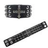 Nova pulseira de couro punk com rebites original personalidade exagerada joia de pulso de couro masculina fornecimento transfronteiriço