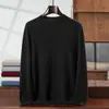 Suéter de punto base para hombre, color liso, cuello medio alto, otoño e invierno, nuevo, de cachemira, negocios, corte holgado y sencillo