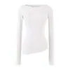 Conjunto de Top Camiseta de Manga Larga Asimétrica con Cuello Barco Estilo Puro Deseo Chica Picante + Falda Midi Irregular Ajustada a la Cadera para Mujer