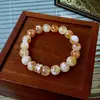 Pulsera de Cuentas de Fluorita Cristalina y Circonita Moda Lujo Ligero Pulsera de Gama Alta Temperamento de Nicho Joyería Versátil Venta al por Mayor