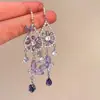 Colgante Mariposa Flor Hueca de Zircón con Gancho para Oreja Pendientes Super Hada Exquisitos Diseño de Pendientes Pequeños Frescos y Dulces Nicho