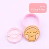 Forma de Biscoito 3D Série Meditação, Forma para Prática de Meditação e Zen, Padrão Cartoon, Estêncil DIY para Assar