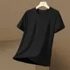 Nueva Camiseta de Manga Corta para Hombre, Estilo Delgado de Verano, Camiseta Transpirable de Moda, Color Sólido, Ropa Sencilla con Sensación de Hielo