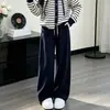 Cárdigan con capucha de manga larga a rayas versátil y elegante para niños medianos a grandes, conjunto de dos piezas de pantalones rectos casuales versátiles, nuevo para primavera/otoño