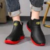Botas de chuva impermeáveis e antiderrapantes para caminhada ao ar livre, sapatos casuais de borracha da moda para corrida