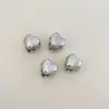 Fivela de Cabelo Coração Prateado Metal Pequeno Ornamento Super Brilhante Luxo High-End Grampo de Cabelo Adorno de Cabeça Grampo para Franja Pequeno Clipe