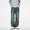 Jeans de mezclilla lavada estilo retro americano para hombre, nuevo estilo otoño 2026, marca de moda, versátiles, tacto de alta gama, pantalones holgados de pierna recta